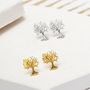 Sterling Silver Or Gold Plated Tree Stud Earrings, thumbnail 3 of 12