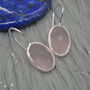 Rose Quartz Earrings: Silver Dangle Drop, Pink Gemstone, thumbnail 5 of 6