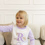 Girls Personalised Lilac Unicorn Pyjamas, thumbnail 4 of 10