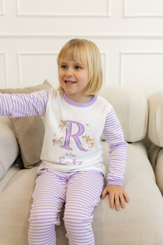 Girls Personalised Lilac Unicorn Pyjamas, 4 of 10