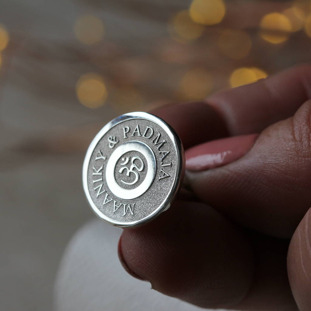 Image of Good Luck Hindu Personalised Cufflinks