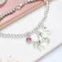 Personalised Horse Charm Bracelet Horse Lover Gift, thumbnail 2 of 10