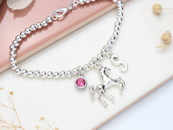 Personalised Horse Charm Bracelet Horse Lover Gift, 2 of 10