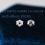 Dainty Flower Stud Earrings In Sterling Silver, thumbnail 4 of 11