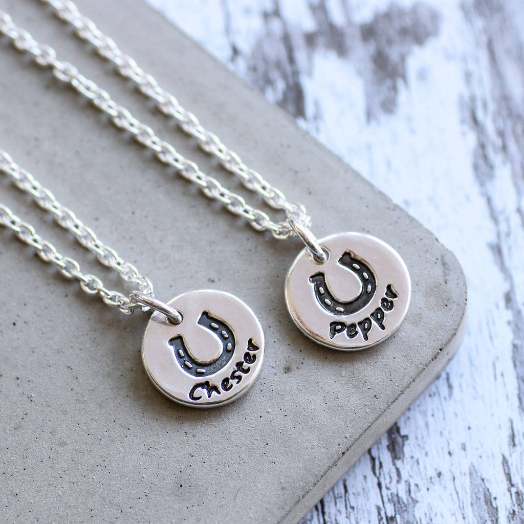 Personalised Horseshoe Necklace By Green River Studio