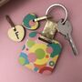 Personalised Colourful Circle Print Mirror Keyring, thumbnail 4 of 6