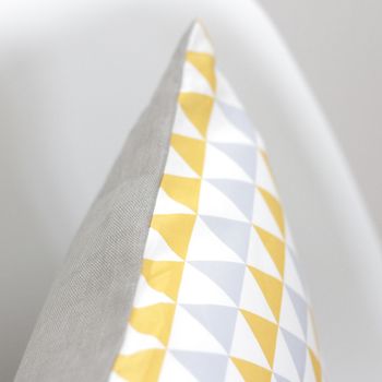 Geometric Yellow And Grey Cushion Cover, 6 of 7