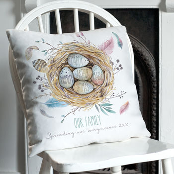 Personalised 'Family Nest' Cushion With Names, 3 of 8