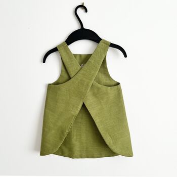 Personalised Children's Apron 100% Linen Kids Pinafore Apron, 8 of 10