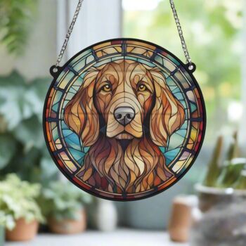 Red Setter Stained Glass Effect Suncatcher, 5 of 6