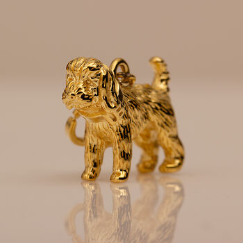 Cockapoo Sterling Silver Gold Plated Charm, 2 of 9