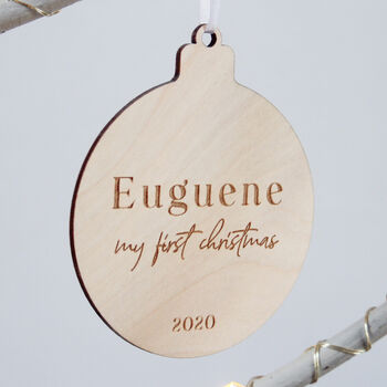 Personalised Wooden My 1st Christmas Ornament, 2 of 3