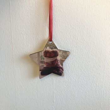 Personalised Photo Star Christmas Tree Decoration, 2 of 4