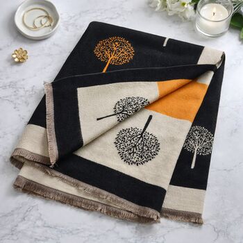 Mulberry Tree Pattern Winter Scarf In Three Colours, 2 of 5