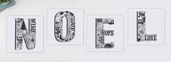 Noel Christmas Placemats Set Of Four, 4 of 7