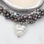 Murano Heart And Pearl Necklace In Gold Or Silver, thumbnail 5 of 11