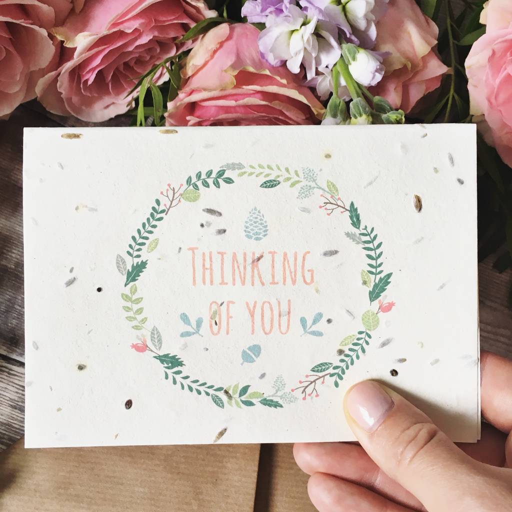 Plantable Thinking Of You Card Grows Into Flowers, 1 of 3