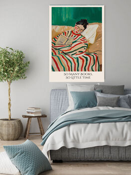 So Many Books, So Little Time, Female Reading Art Print, 3 of 4