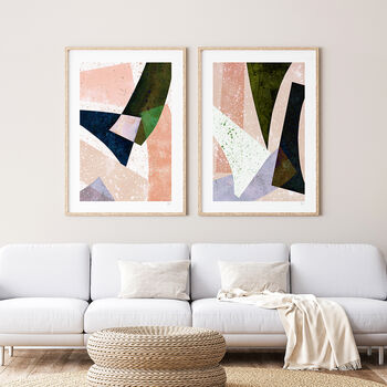 Abstract Colour Block Prints Set Of Three, 6 of 12