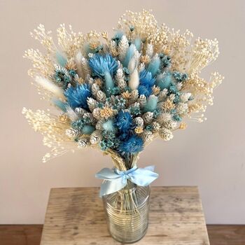 Blue And White Dried Flower Bouquet With Cape Flowers, 4 of 5