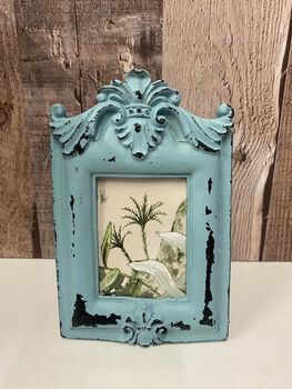 Small Blue Distressed Photo Frame 3x2 Inch, 2 of 8