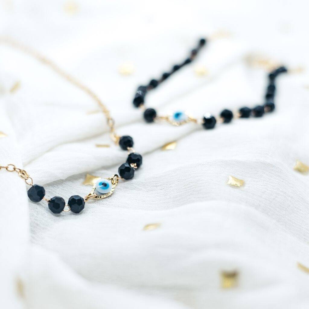 Evil Eye Black Indian Mangalsutra Necklace Bracelet By The Colourful