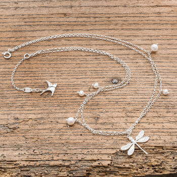 Silver Dragonfly Bracelet With Freshwater Pearls, 3 of 3