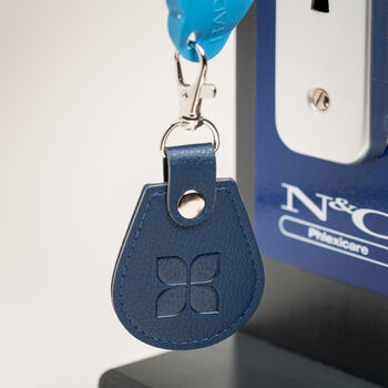 Recycled Bottles Keyring With Disabled Toilet Radar Key In Navy, 3 of 4
