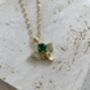 18 K Gold Plated Elephant Pendant Necklace Emerald, thumbnail 3 of 12