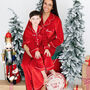 Personalised Mum And Child Christmas Velvet Pyjamas, thumbnail 1 of 11