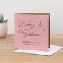 Names And Hearts Leather Anniversary Card, thumbnail 1 of 3