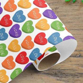 Pride Lgbt Valentines Day Wrapping Paper Roll #614, 5 of 5