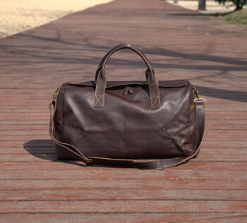 Genuine Leather Weekend Bag In Vintage Look, 6 of 12