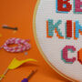 'Being Kind Is Cool' Cross Stitch Craft Kit, thumbnail 3 of 3