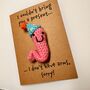 Funny Party Worm Crochet Birthday Card Handmade, thumbnail 8 of 10