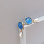 Azure Pearl Drop Earrings, thumbnail 3 of 6
