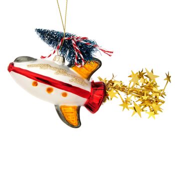 Christmas Space Rocket Glass Bauble, 3 of 3