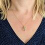 The Duo Rose Quartz Necklace, Gold Plated, thumbnail 3 of 11