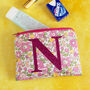 Pink Floral Liberty Fabric Make Up Pouch With Monogram, thumbnail 3 of 3