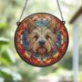 Cairn Terrier Stained Glass Effect Suncatcher, thumbnail 5 of 6