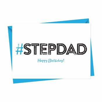 Hashtag Step Dad Birthday Card, 4 of 4