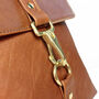 Handcrafted Small Caramel Brown Backpack, thumbnail 6 of 8