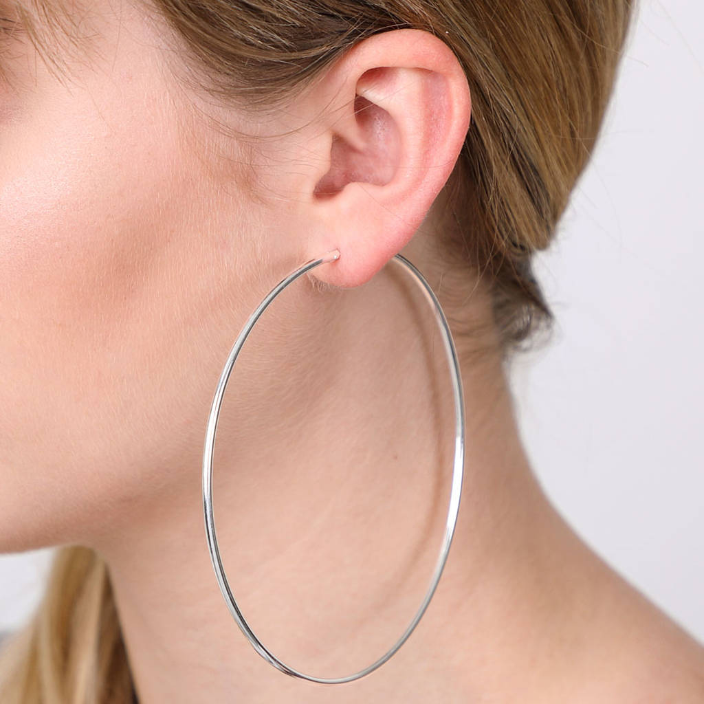 Extra Large Silver Hoops By Lovethelinks | notonthehighstreet.com
