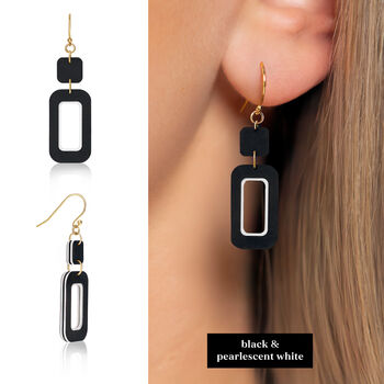 Rectangle Geometric Earrings | Five Colours Available, 6 of 8