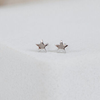 Mini Sterling Silver Star Stud Earrings, 2 of 9