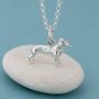 Sausage Dog Necklace, Sterling Silver Or Gold Plated, thumbnail 1 of 12