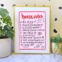 House Rules Print Cozy Home Gift Idea, thumbnail 1 of 4