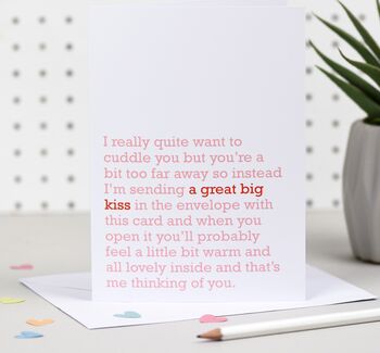 Great Big Kiss: Thinking Of You Card For Loved Ones, 3 of 8