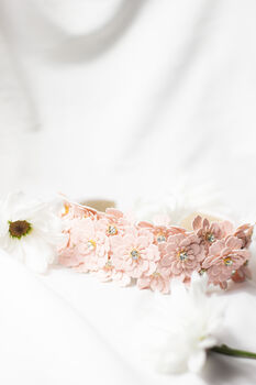 Pink Flower Embellished Headband With Gems, 6 of 6