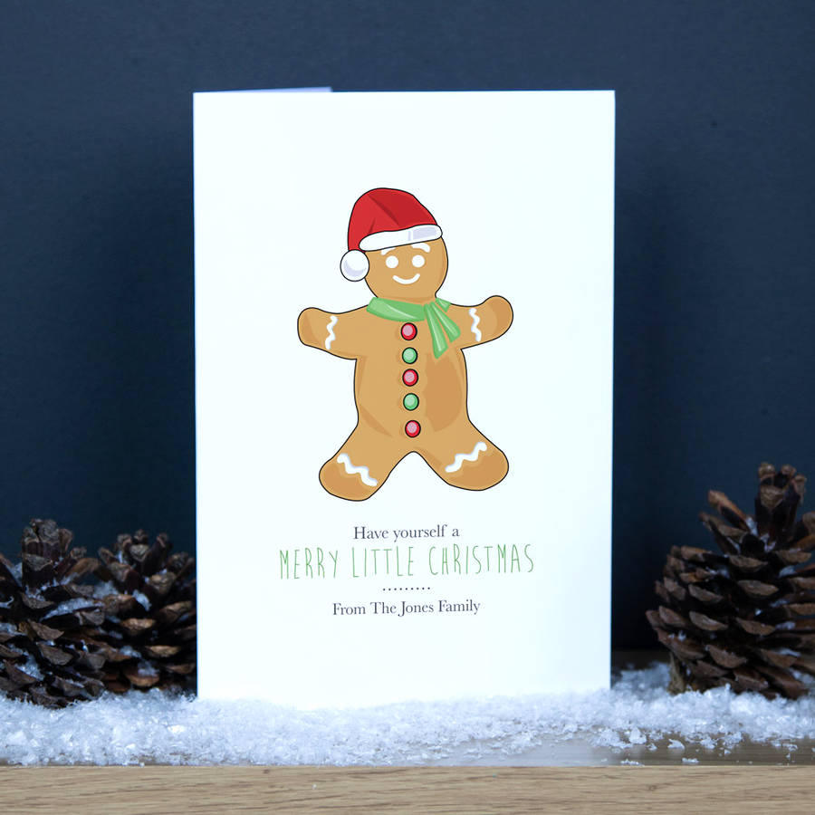 Personalised Gingerbread Man Christmas Card By Able Labels